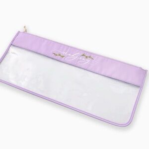 Lavender and Clear Cosmetic/Mah Jongg Pouch